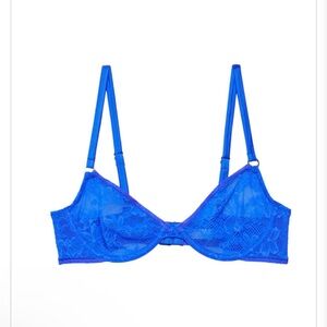 NWOT Fleur du Mal Le Stretch Lace Bra in Electric Blue